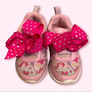 JoJo Toddler 5 Girls Unicorn Big Bow Pink Velcro Sneaker Shoes